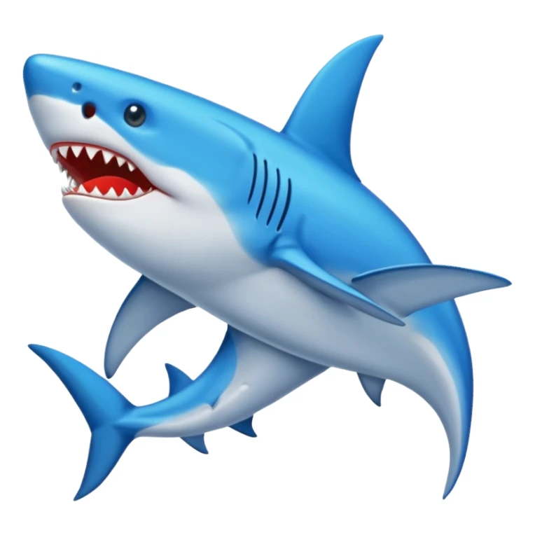 Un tiburón con zapatos azules por su aletas sticker