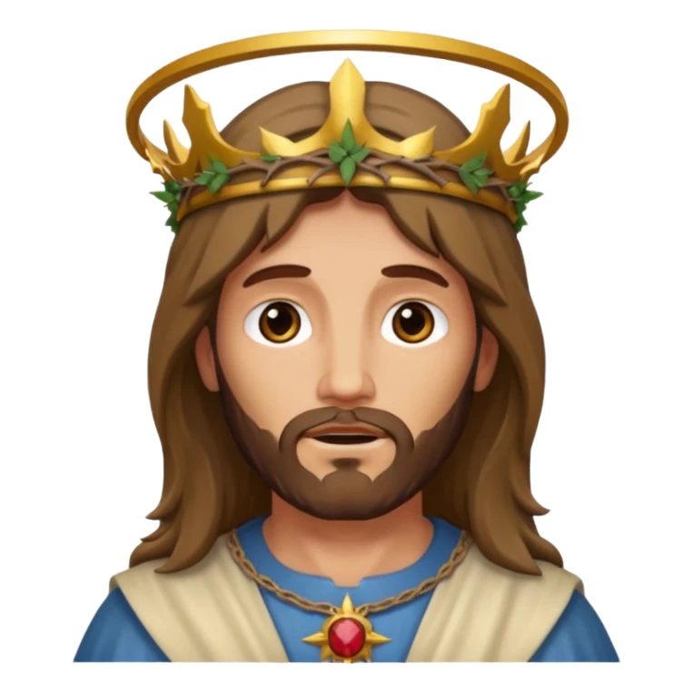 Jesus Christ with halo and thorn crown sticker