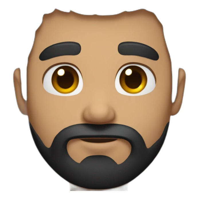 bearded man with black hair with a heart sticker