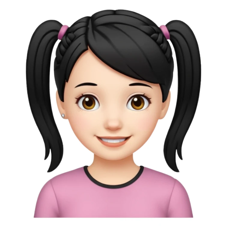 white girl with pig tails haircut black sticker