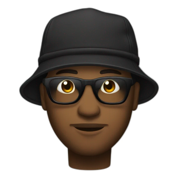 Rappeur noir avec des loks et un bob sticker