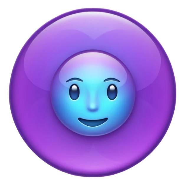 A sleek, metaphorical emoji icon representing Brand Proficiency. A central, glowing violet energy core radiating subtle, elegant light ripples outwards. Modern, minimalist style, premium feel. Isolated on white background. sticker