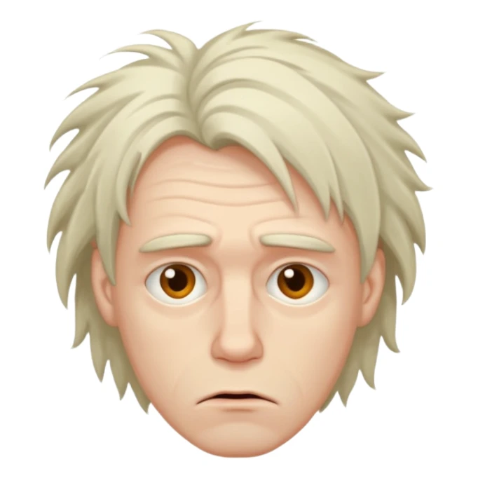 Weak man with disheveled hair sticker