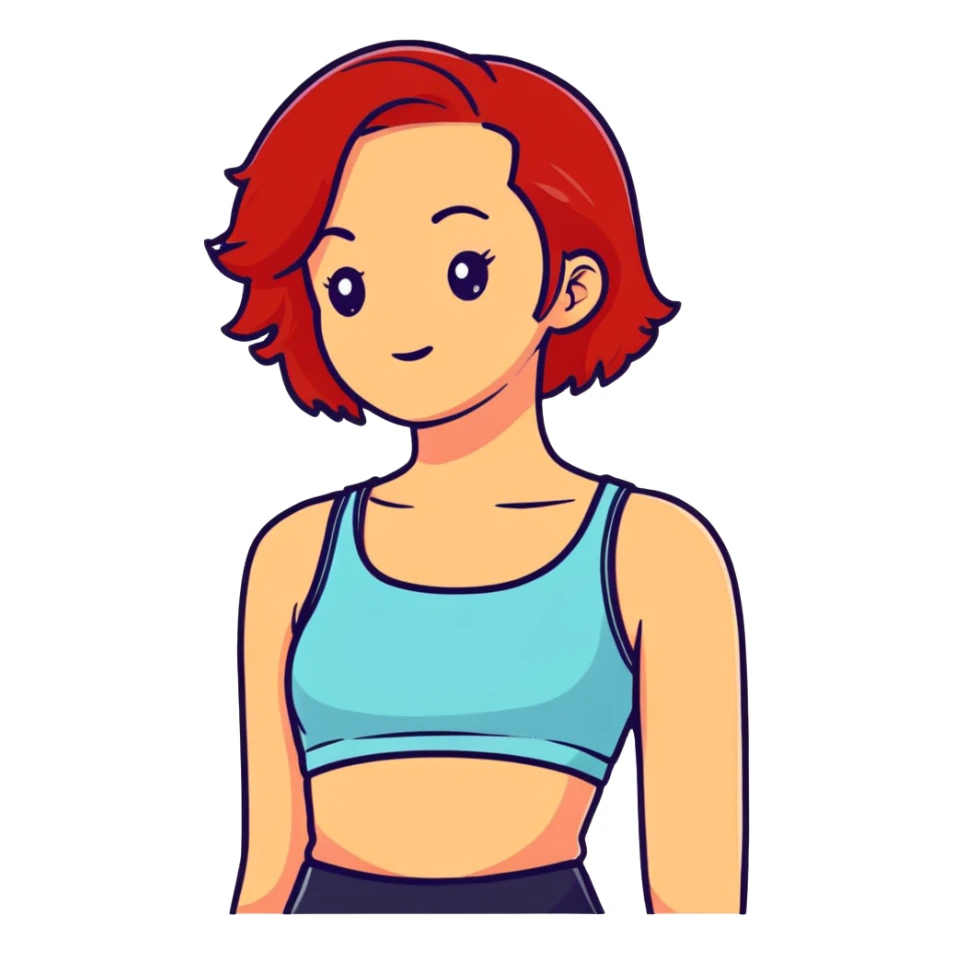 red-haired girl in a crop top sticker