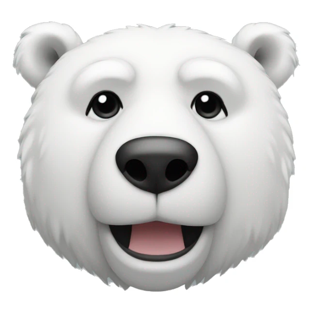 bust of an anthropomorphic polar bear with black hair in its head and three black dots in its muzzle sticker