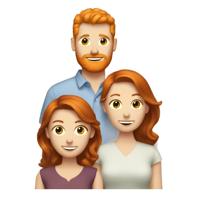 Ginger Husband with brunette and redhead wives throuple sticker