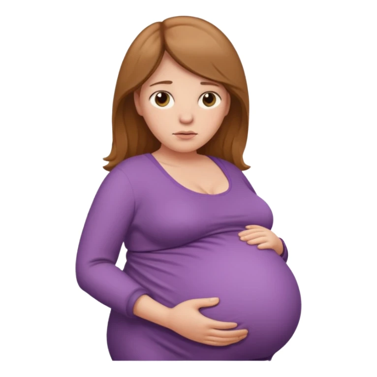 very heavily pregnant overdue woman with super  large belly sticker