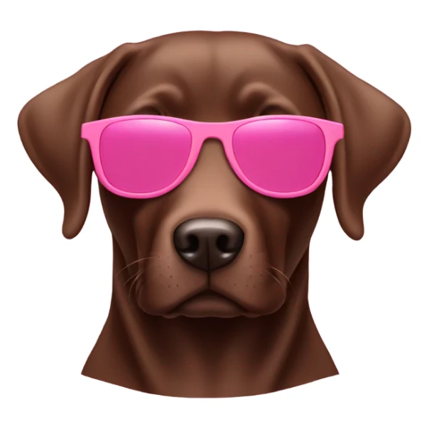 chocolate labradorite wearing pink sunglasses sticker