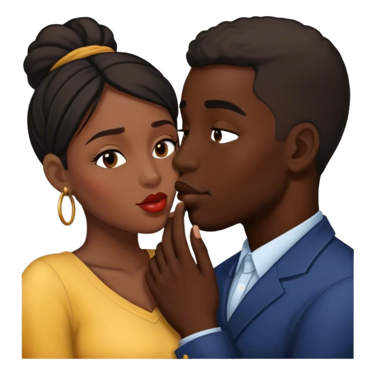 Kiss black woman White black man sticker