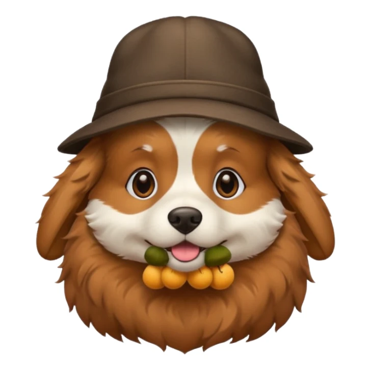 un chien avec un chapeau sticker