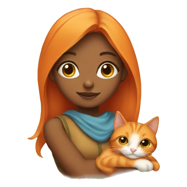 Girl with orange cat sticker