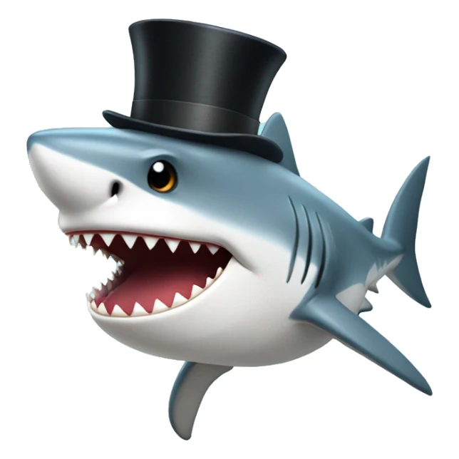 Shark with a top hat sticker
