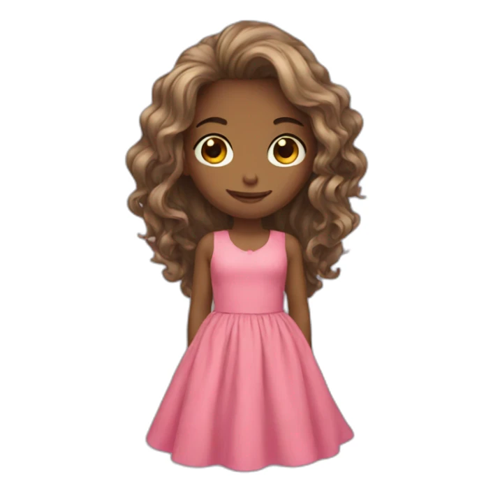 Long hair girl whit a dress sticker