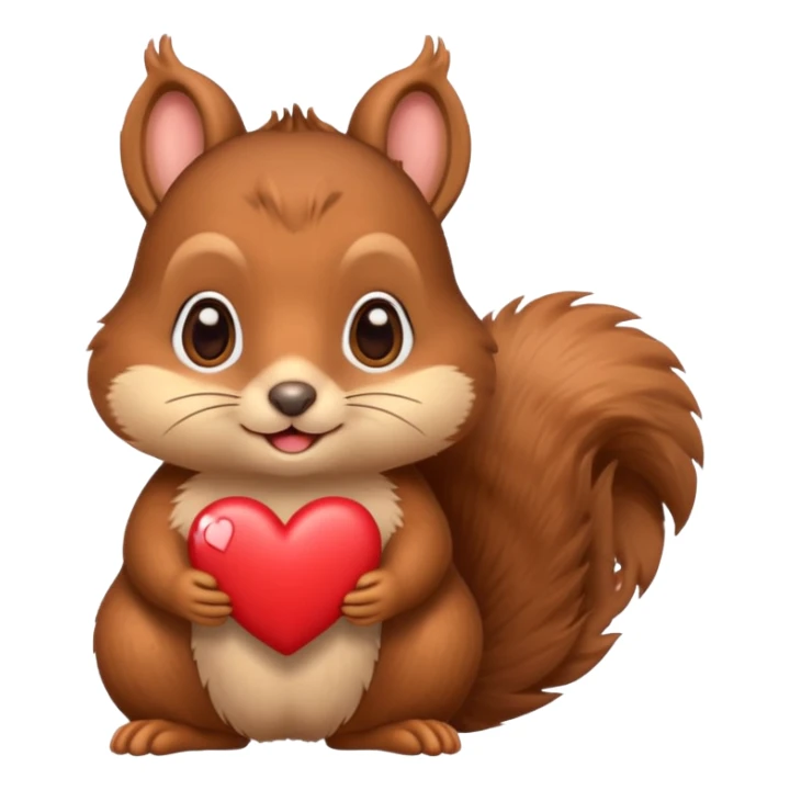 cute squirrel emoji, heart-shaped eyes sticker