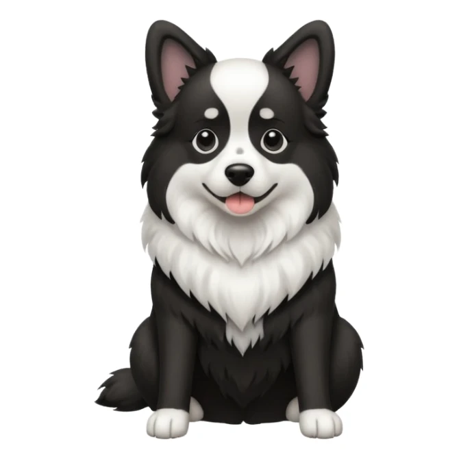 A dog with black and white colors in a sitting position big dog sticker