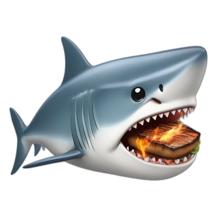 Un requin avec un barbecue sur la tête  sticker