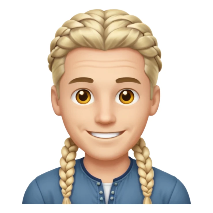 A white ton skin man with braided hair sticker