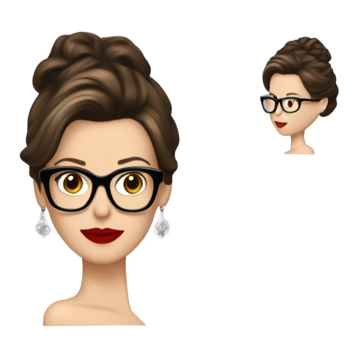 Kate Beckinsale red dress, glasses, updo sticker