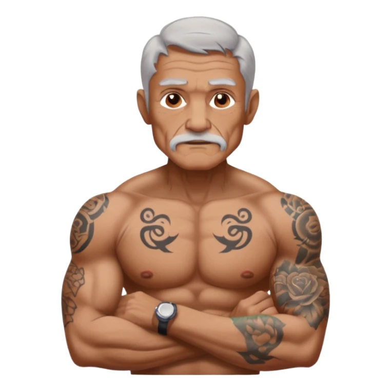 old man with lot of tattoos sticker