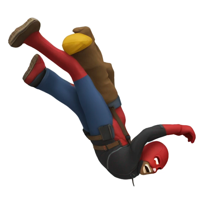 Daredevil falling off of a snowy moumtain sticker