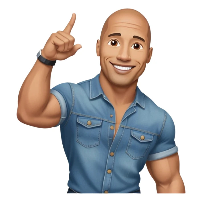 Dwayne the rock Johnson flirty in Jean shorts sticker