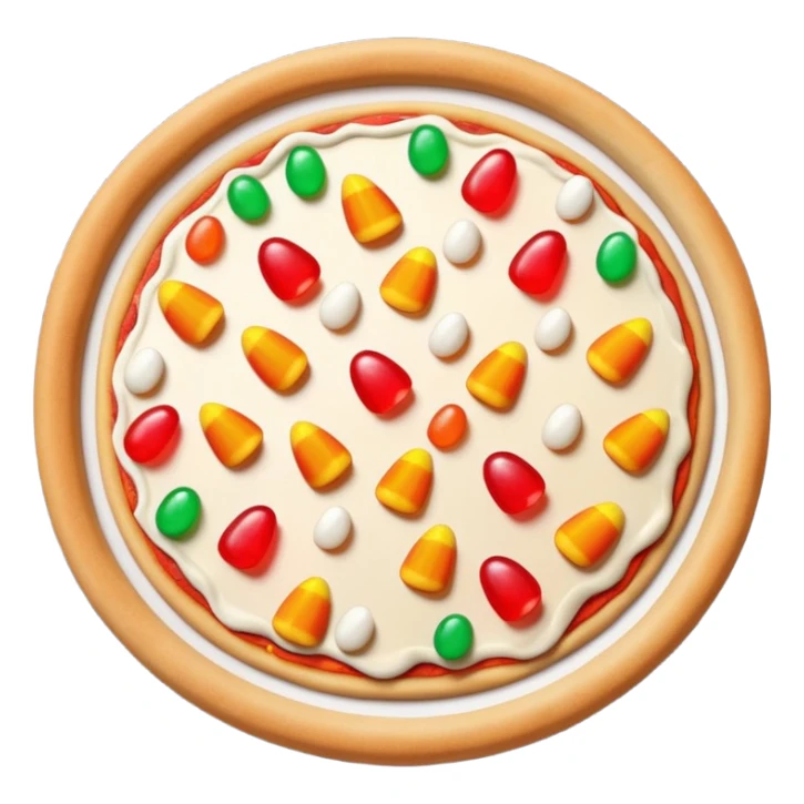 whole pizza with candy corn and jelly beans as toppings sticker