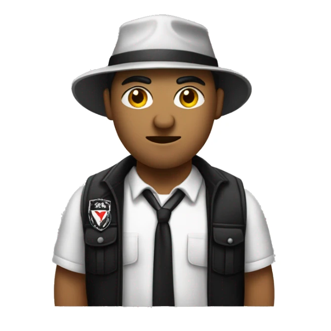 Ladrón con camisa de rayas blancas y negras antifas y gorra negra sticker