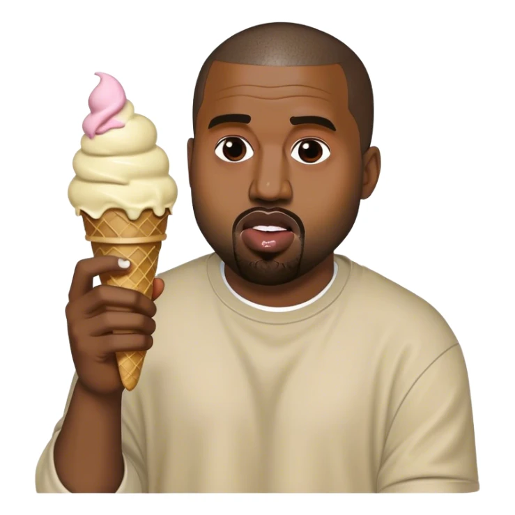 kanye west eating ice cream  sticker