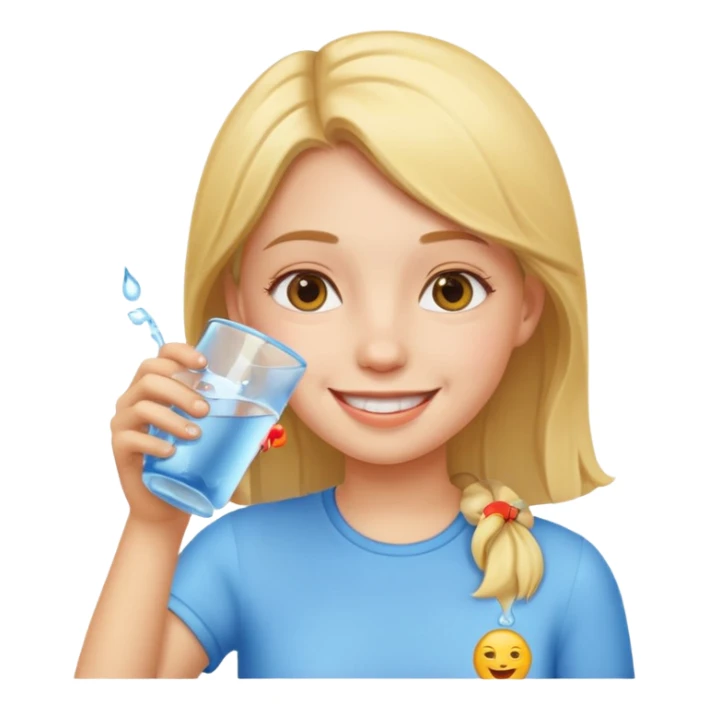 One girl Drinking water emojis sticker