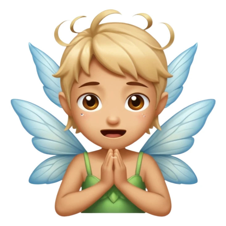 A little fairy, with wings,  , do more different emotional, she cry, smail  tayd , angry, hungry, sticker