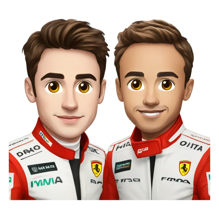 Charles Leclerc and Lewis Hamilton in Ferrari divise sticker