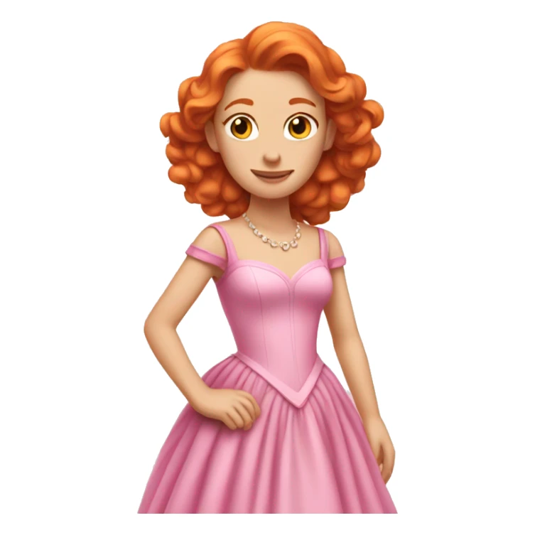 Ginger princess in pink dress sticker