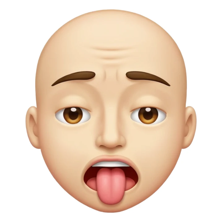 person with eyes squeezed shut, tongue out, shaking head back and forth sticker
