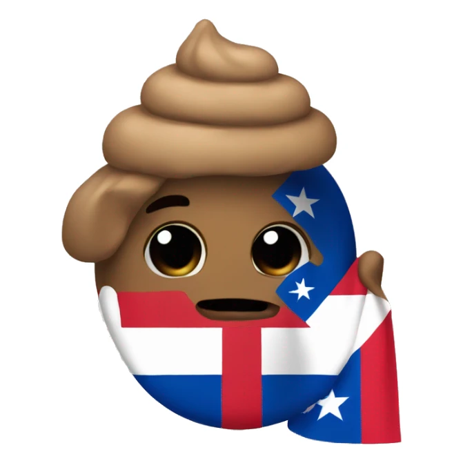 poo emoji with puerto rican flag sticker
