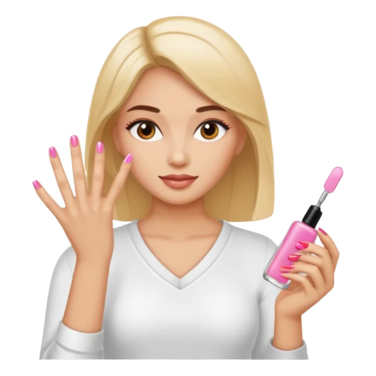 Woman doing acrylic nails sticker