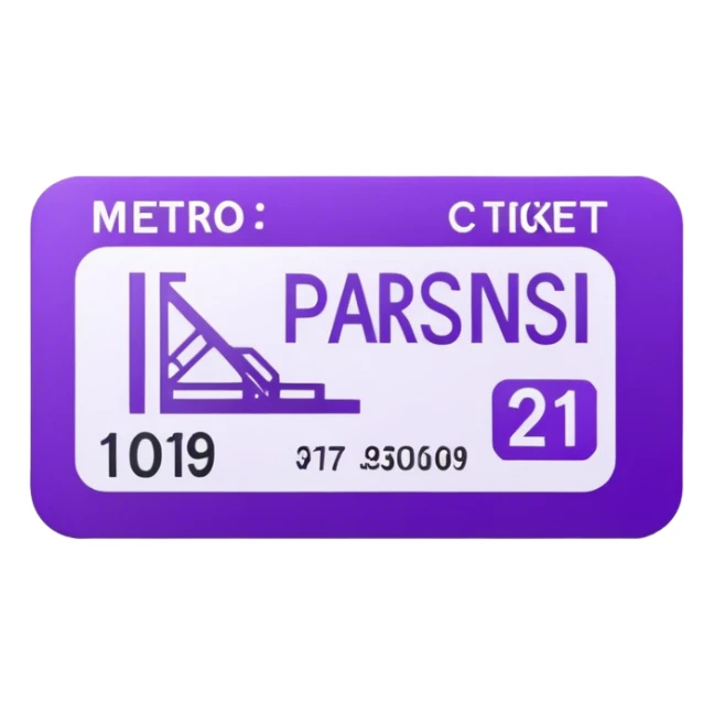 Parisien metro purple ticket  sticker