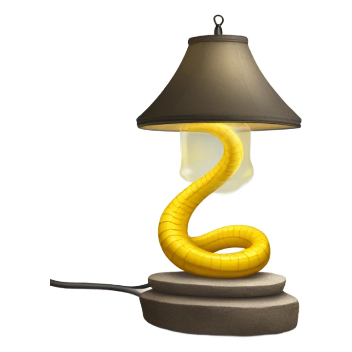 cobra yellow light in lamp glass support stone sticker