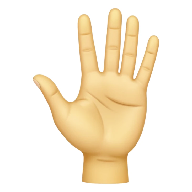 hand needs not be deformed.  NORMAL yellow hand holding up 4 fingers with thumb crossed on palm sticker