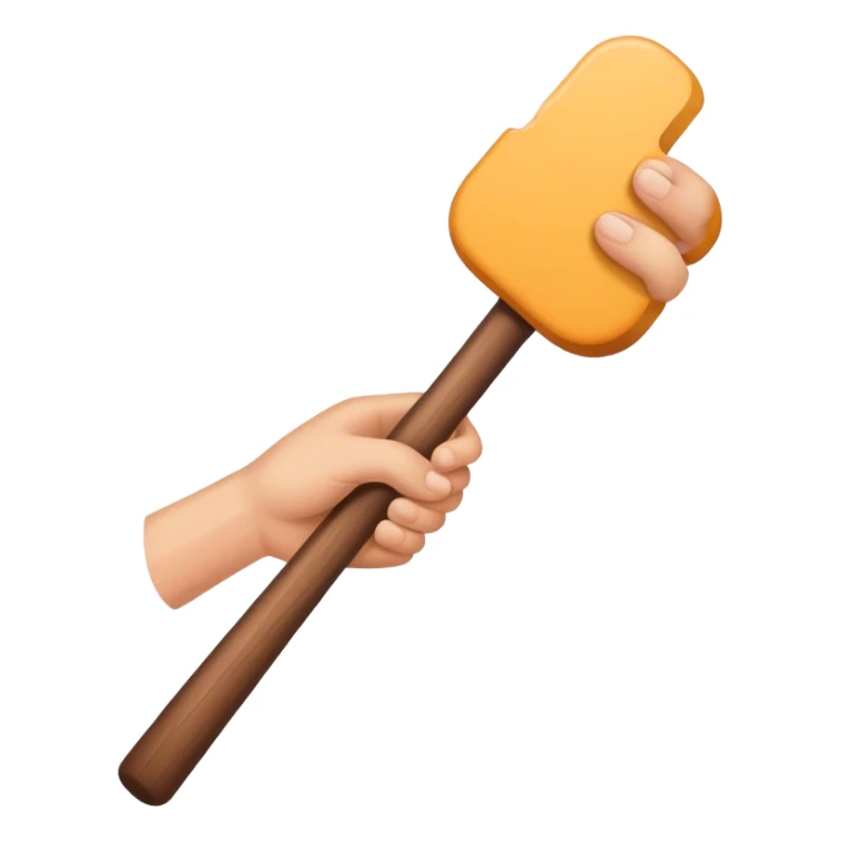 Hand holding Woodstick sticker