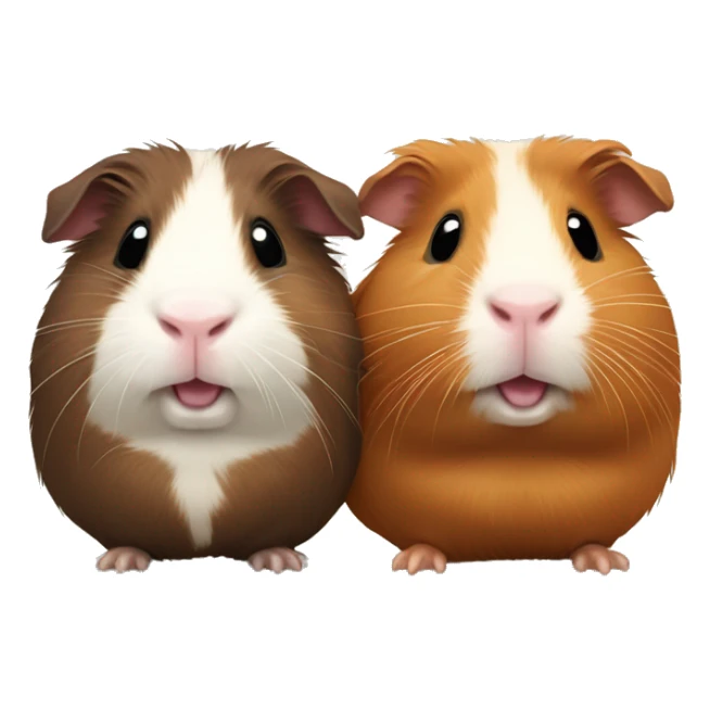 Two Guinea pigs: One brown Guinea pig and one multicolored fat one sticker