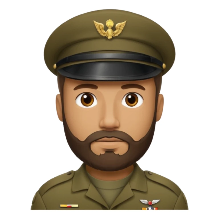 male soldiers with beard with out cap sticker