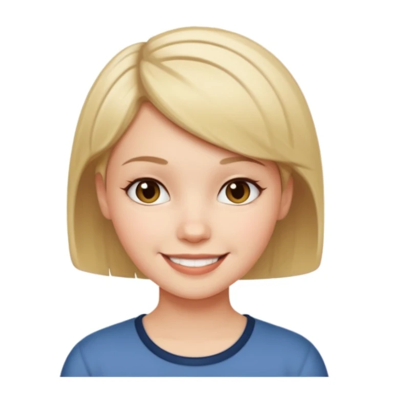 school white girl with short hair sticker