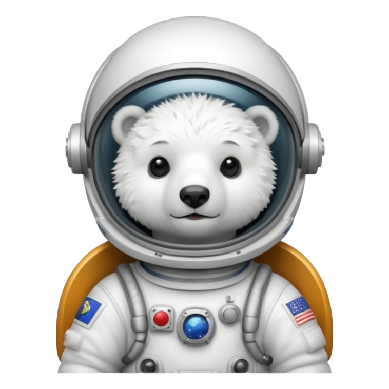 baby polar bear in astronaut helmet sticker