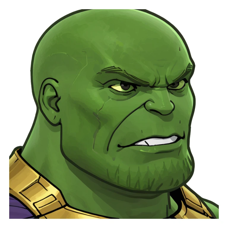 Thanos from squid game riding a purple jaguar  sticker