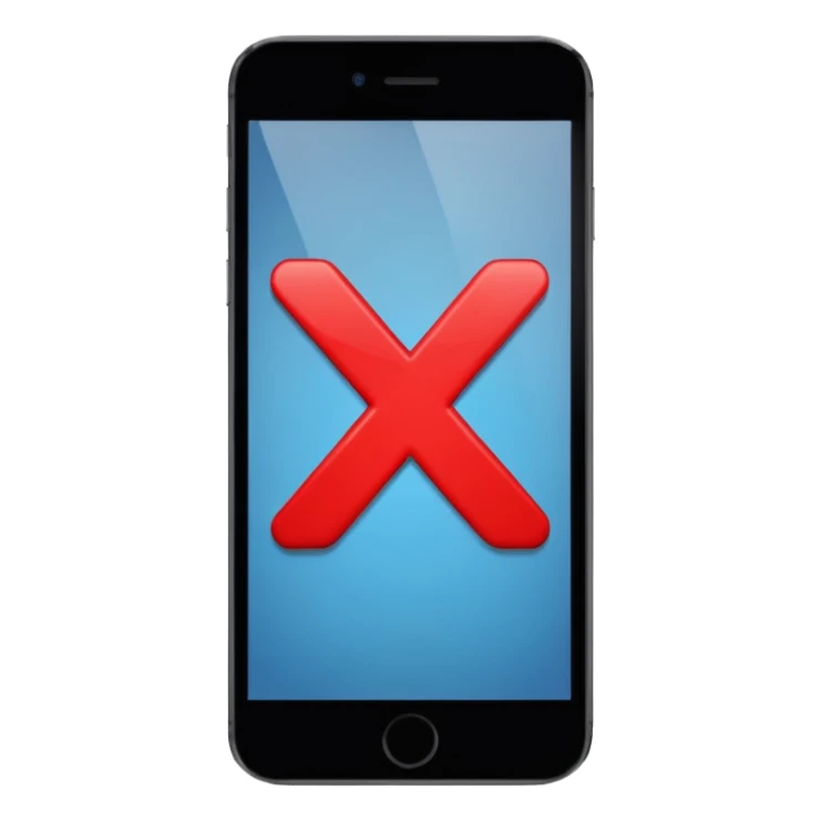 Un movil pero con una x por encima como que lo tache sticker