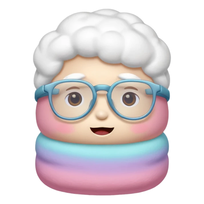 colorful marshmallow with glassess sticker