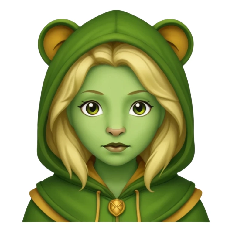 green Hooded lion woman sticker