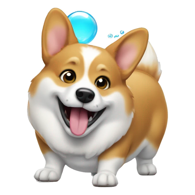 embrassed corgi farting and fart bubble is seen sticker