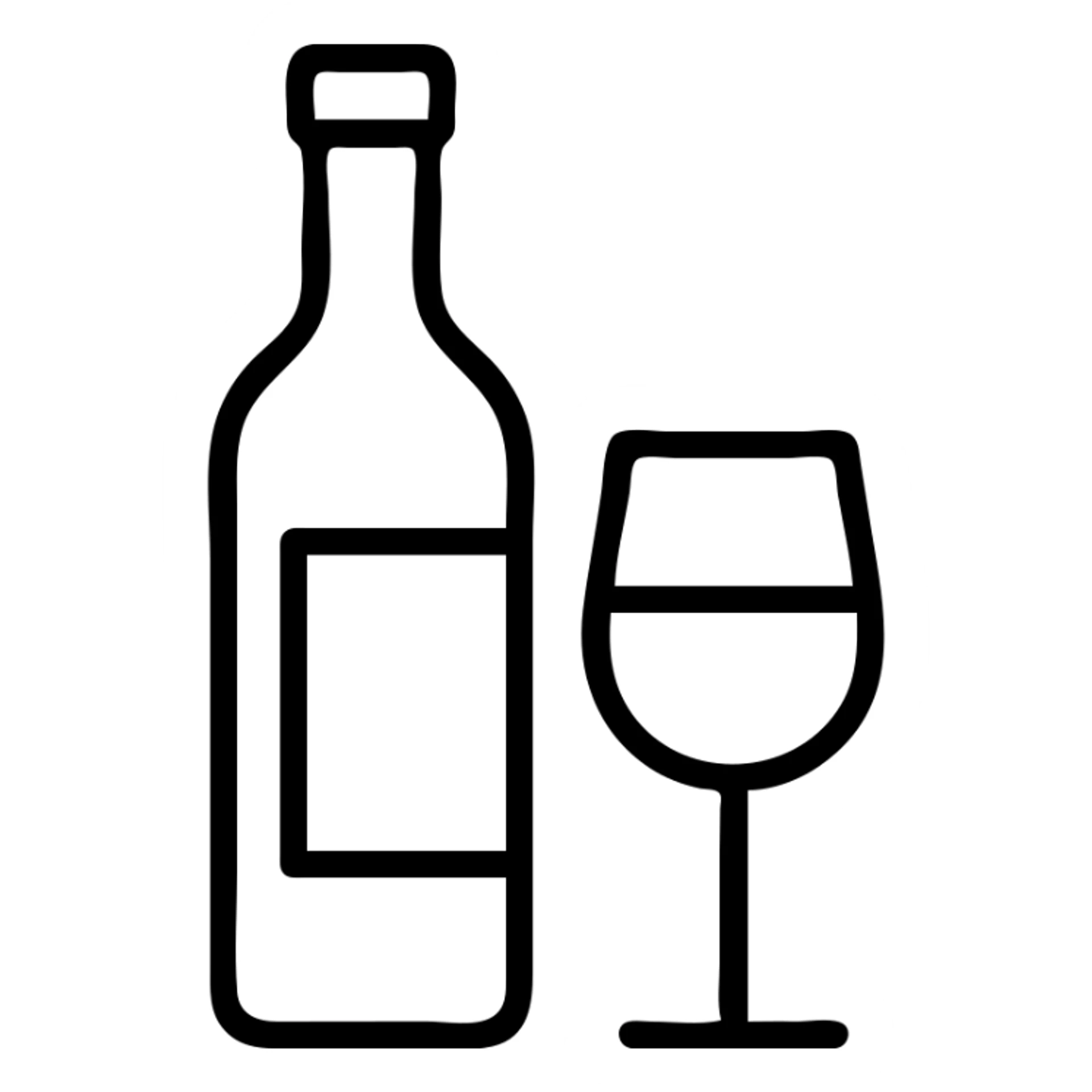 bottle and glass of wine icon sticker