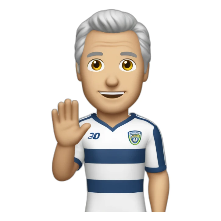 Franz Beckenbauer in football kit waving sticker